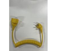 Cavo a spirale con contatto di protezione, 5 m, prolunga Schuko, 3 x 1,0 mm², max. 3250 W/16 A/250 V, giallo