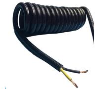 Cavo a Spirale Elastico Retrattile, Cavo a Spirale telescopico a Molla 2 conduttori 4,0 mm2 15 A 20 A Nero allungabile da 1 a 18 Metri(2core 1.5mm2,Stretch 3 Meter)