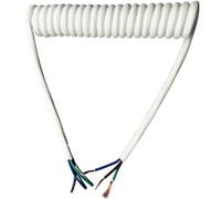 Cavo a Spirale Elastico Retrattile, Cavo di Alimentazione a Spirale telescopico a Molla 3 conduttori 13AWG 2,5 mm2 Bianco Lunghezze di allungamento Multiple(Stretch 3 Meters)