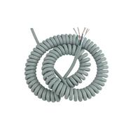 Cavo a Spirale Elastico Retrattile, Cavo telescopico a Molla 4 conduttori 22AWG 0,3 mm2 Grigio Diverse Dimensioni(Stretch 6Meters)