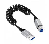 Cavo a spirale estensibile CY da USB 3.0 Tipo A maschio a USB 3.0 Tipo B maschio, lunghezza 100 cm, velocità 5 Gbps, per trasferimento dati da