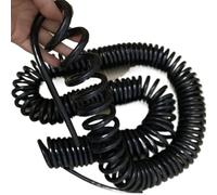 cavo a spirale, filo a spirale, Cavo di alimentazione elastico a trazione a 3 conduttori, quadrato da 4 mm, nero, 30 A, a molla, in rame, a spirale, telescopico, con prolunga a(Stretch 1 meter)