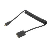Cavo a Spirale Multimediale Micro HD, OD4.0 Interfaccia Multimediale da 1,2 M Cavo a Molla Femmina Buona flessibilità 8K60Hz PVC Antiabrasione per Tablet PC (Testa dritta)