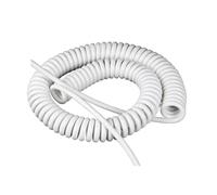 Cavo a spirale retrattile, Cavo di alimentazione a molla espandibile bianco 2,5-7,5 m 2/3 Core 13-22 AWG(3 Core 18AWG,Line length 7.5 meter)