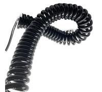 cavo a spirale telescopico, cavo a molla, Cavo di alimentazione a spirale in rame puro a 4 conduttori da 1,5 mm², bobina retrattile, nero, diverse misure(Stretch 3 Meter)