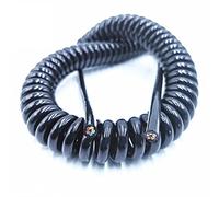 Cavo a spirale telescopico, cavo di alimentazione a molla nero da 2,5 m/5 m/7,5 m, cavo di alimentazione a spirale a 4 conduttori, cavi elettrici 20 AWG, 24 AWG, 17 AWG, 14 AWG for prolunga.(4-core 24