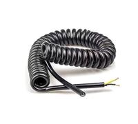 Cavo a spirale telescopico, Cavo di prolunga a spirale 24AWG 20AWG 17AWG 14AWG alimentazione nero 0,5-7,5 metri Telescopico a molla(2 Core 24awg,Line length 2.5meter)