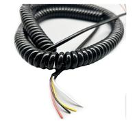 Cavo a spirale telescopico, Cavo di prolunga a spirale, cavo telescopico a molla a a 4 conduttori, in filo rame allungato quadrato da 0,5 mm, estensione 1 metro a 9 metri(Stretch 1 Meter)