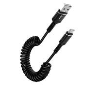 Cavo a spirale USB C, 0,4 m - 1,8 m: cavo USB a USB C, cavo di ricarica veloce Android Auto USBC, cavo dati di tipo C, per Samsung Galaxy S25 S24 Ultra S23 S22 S21 S20 A15 A55 A56 A54 A53 A35 A34