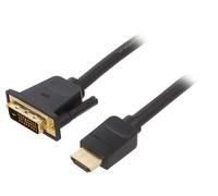 Cavo ABFBF DVI-D (24+1) maschio, connettore HDMI PVC L: 1 m nero VENTION