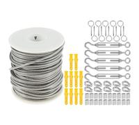 Cavo Acciaio,Corda metallica 15M/30M In Acciaio Inox Resistente Fune Metallica Da Giardino Ringhiera Recinto di Filo Rotolo Kit Uso apto para La Tenda Esterna corda Corda Pulizia(30Meter)