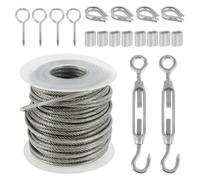 Cavo Acciaio,Corda metallica Cavo in acciaio inossidabile for ringhiera in cavo, for balconi, for scale, sistema di ringhiere for esterni, giardino, fattoria, recinzione, ponte, 15/30 m(30M)