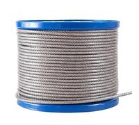 Cavo Acciaio Diametro 0,8 mm-8 mm Lunghezza 10-100 m Stendibiancheria, PVC Trasparente Rivestito in plastica Senza sbavature Cavo in Acciaio Inossidabile 304 (Size : 50 Meter, Color : Diameter 3mm)