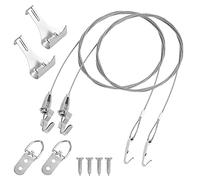 Cavo Acciaio Inossidabile Filo in Acciaio di 2 m, Kit per Appendere Quadri Telaio con Gancio Regolabile e Gancio per Modanatura per Appendere Pannelli, Specchio, Luci(Max 40 KG)