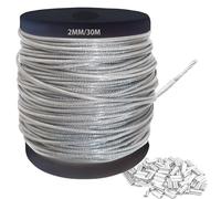 Cavo acciaio inox 304 da 30 m, fune metallica per sospendere catene luminose esterne e stendere il bucato, multiuso per giardino, terrazzo e balcone