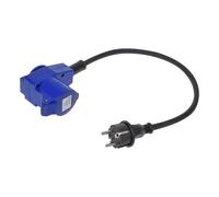 CEE Adattatore Cavo, 40 cm, da spina schuko cee angolo di accoppiamento + presa Schuko