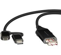 Cavo Adattatore 4in1 USB-C e Micro-USB per Samsung LG Huawei OnePlus 1 m Nero