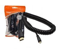 CAVO ADATTATORE A SPIRALE MOLLA DA MICRO HDMI A HDMI LUNGHEZZA 2 METRI HD-C4522