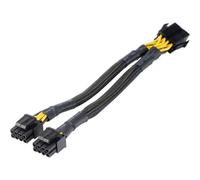 Cavo adattatore Akasa AK-CBPW35-20 CPU 8 pin a 2x 4+4 pin 20 cm nero