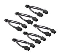 Cavo Adattatore Alimentazione Gpu Dual 6 a 8 Pin Nero 6 Pezzi