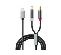 Cavo adattatore audio da Lightning a RCA per collegamento altoparlante-amplificatore, compatibile con Apple iPhone