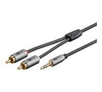 Cavo adattatore audio Plus AUX 3,5mm jack > spina stereo Cinch Nero/Argento