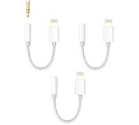 Cavo adattatore AUX per iPhone da 3,5 mm a jack Lightning, splitter (3 confezioni), connettore audio, accessorio Apple MFI, certificato compatibile con 14, 13, 12, 11 Pro Max Mini 8, 7 Plus X Xs SE 6
