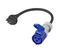 Cavo adattatore CEE, 40 cm, 3 x 2,5 mm², connettore svizzero a CEE, cavo in neoprene H07RN-F, 10 A, IP44, resistente a temperature da -35 °C a +50 °C