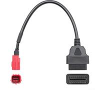 Cavo adattatore compatto OBD2 da 30 cm da 6 a 16 pin, 30 cm, OBD2 compatto | Converte da 6 pin a 16 pin, diagnosi di errore, supporto accordatura, collegamento stabile sicuro, compatibile con Honda