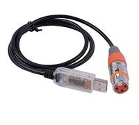 Cavo adattatore / convertitore da USB FTDI a seriale a 3 pin DMX RS485 XLR, per apparato di illuminazione da palcoscenico 16ft Guscio trasparente USB