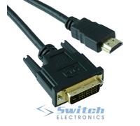 Cavo Adattatore Convertitore HDMI-DVI-D per PC Portatile a TV 0.5m 1m 2m 3m
