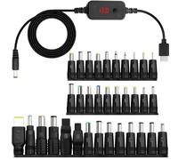 Cavo adattatore da PD a DC, 5 V/9 V/12 V/15 V/20 V, cavo USB Boost per display digitale, da tipo C a DC5521 con teste di conversione DC (34 teste)