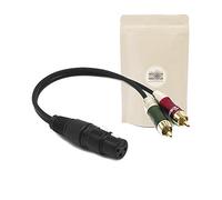 Cavo Adattatore da Spina XLR Femmina Stereo con 3 poli verso 2 spine RCA Maschio Mono - Connettore audio in metallo e ABS resistente - placcato oro 18K- Adaptout marca francese