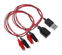 Cavo adattatore da USB a coccodrillo da 2 pezzi maschio femmina USB a sonda con clip a coccodrillo cavi USB con clip a coccodrillo per test di circuito
