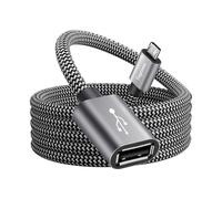 Cavo adattatore da USB a micro USB, 1,2 m, da micro USB maschio a USB femmina 2.0 OTG On-The-Go, in nylon intrecciato, guscio in alluminio per S7 LG, Flash Drive, mouse, tastiera, controller di gioco