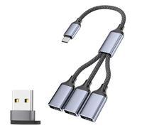 Cavo adattatore da USB C a USB OTG, tipo C maschio a 3 splitter USBA femmina, con ricarica rapida e trasferimento dati funzione OTG, hub multi-porta Thunderbolt 3, adatto per laptop MacBook, telefono