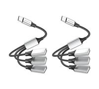 Cavo adattatore da USB C maschio a 3 porte USB femmina, da tipo C a 3 porte tipo A 2.0, convertitore convertitore multiplo, per MacBook, iPad Pro Air, Microsoft Surface Go, PC, laptop