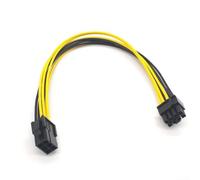 Cavo adattatore di alimentazione converte l'ingresso GPU da 6 pin a 8 pin con filo di rame stagnato 18AWG e isolamento in PVC (20 cm)