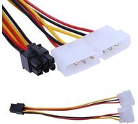 Cavo adattatore di alimentazione Dual Molex IDE a 4 pin PCI Express a 6 pin, 15 cm, in rame, 18 AWG, compatibile con ATX PSU standard, soluzione di alimentazione GPU non OEM