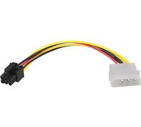 Cavo adattatore di alimentazione Molex a 6 pin PCI-E | Cavo convertitore di alimentazione GPU da 17 cm | Cavo 18AWG per scheda grafica | Prolunga di alimentazione interna per PC | Pezzo di ricambio
