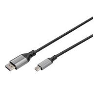 DIGITUS 8K/60Hz Cavo adattatore Displayport - Da DP a mini DP - Displayport 1.4 - 4k/144Hz - 2 m - Custodia in alluminio - nero