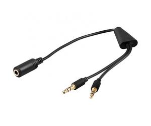 Cavo adattatore Goobay Jack 3,5 mm a 2xJack 3,5 mm femmina/maschio 40 cm Nero