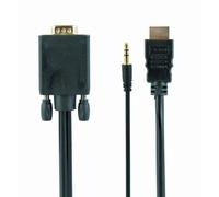 Adattatore VGA con HDMI con Audio GEMBIRD A-HDMI-VGA-03-6 Nero 1,8 m