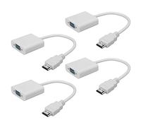 Cavo adattatore HDMI maschio a VGA femmina, cavo convertitore 4 pezzi, convertitore video ad alta definizione 1080P con chip integrato, per monitor laptop, proiettore TV, supporto