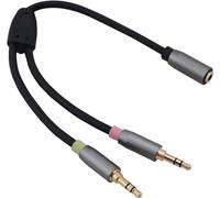 Cavo adattatore Helos, presa jack da 3,5 mm/2x spina jack da 3,5 mm, PREMIUM, nero NEW