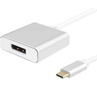 Cavo adattatore Helos, USB 3.1 Type-C maschio/DisplayPort 1.2 femmina, PREMIUM, argento