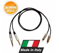 CAVO ADATTATORE JACK-RCA STEREO 5m MADE IN ITALY DJ CONSOLE MIXER HI-FI NUOVO