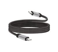 LinQ Cavo USB-C a USB-C 4A Ricarica Rapida 80W in Nylon Intrecciato 1,2m, Nero