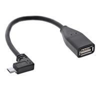 Cavo adattatore Micro-USB OTG - Micro-B ST angolato su USB A BU - 0,1 m NEW