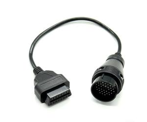 Cavo adattatore OBD2 ABS nero per scanner auto Benz | Converte 38 pin a 16 pin, adatto per modelli Benz, costruzione ABS, finitura nera, facile gioco